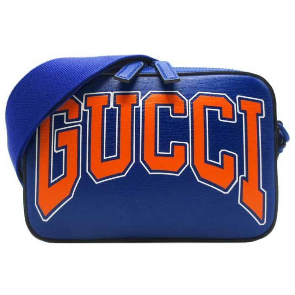 Gucci Bag GG Blue Line Leather Shoulder INTERLOCKING Orange